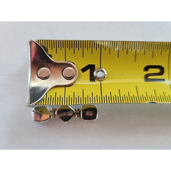 925 Sterling Silver Lapis Lazuli Beaded Dangling Pierced Earrings Vintage - Picture 9 of 10